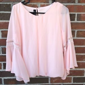 A.Byer Balloon Hem Crochet Blouse